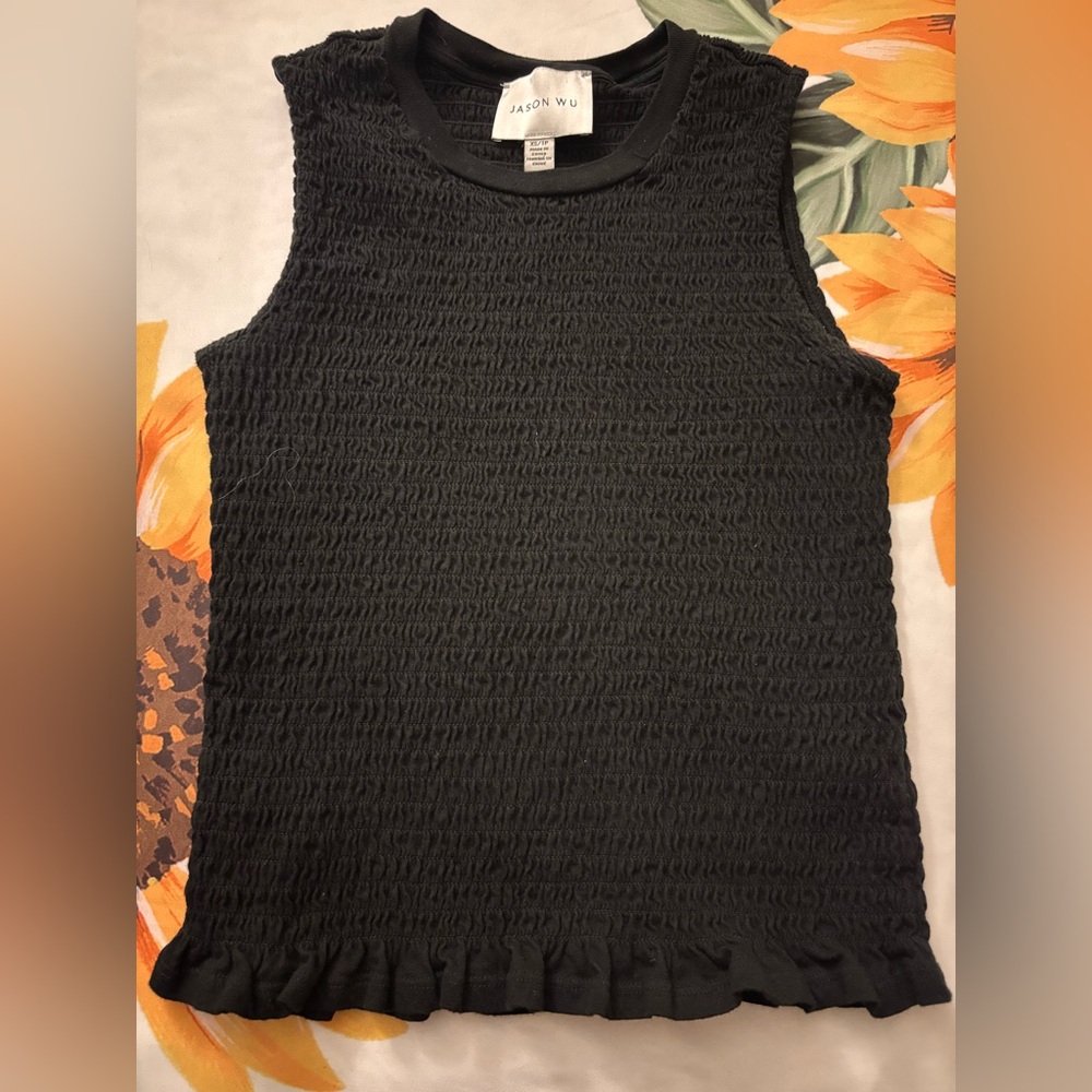 Jason Wu Black Textured Tank Top